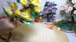 Мастер-Класс. Цветущее дерево из пайеток ракушек. DIY