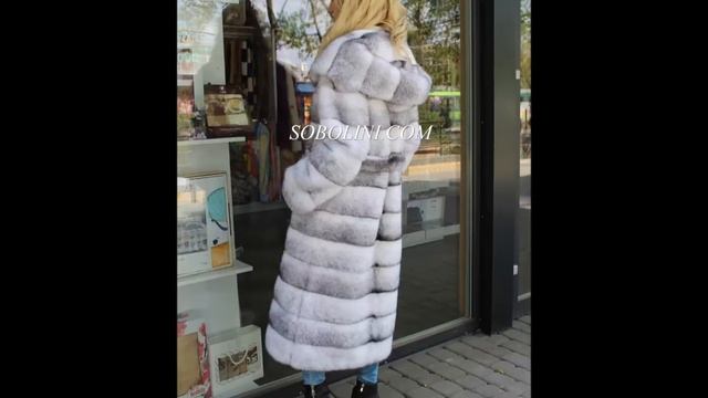 Длинная шуба с капюшоном из норки крестовки, стильная и очень красивая! смотреть онлайн
