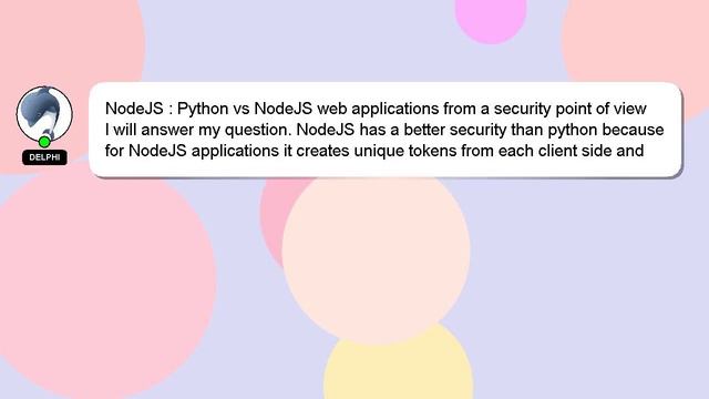 NodeJS : Python vs NodeJS web applications from a security point of view смотреть онлайн