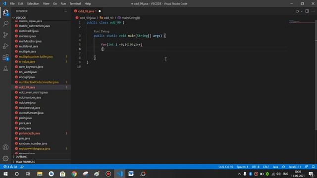 Write a Java program to print the odd numbers from 1 to 99. Prints one number per line | Odd Number смотреть онлайн
