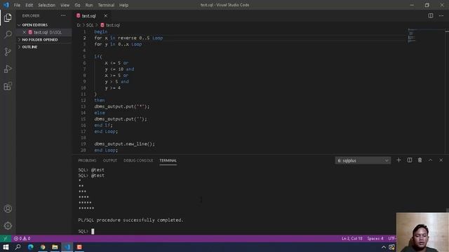 Nested Loop pada PL/SQL(segitiga siku, segitiga siku terbalik, segitiga dan persegi) смотреть онлайн