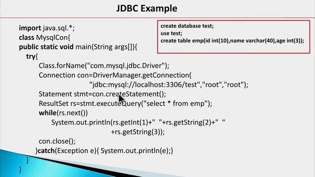 JDBC in Java смотреть онлайн