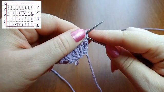 Очень просто и красиво.Узор спицами из переплетения кос + схема.Knit pattern with crossing of braid смотреть онлайн