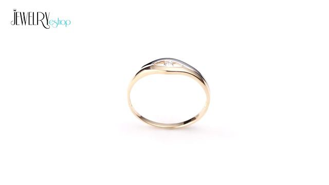 Jewellery - Brilliant ring made of 14K gold - diamond in narrow cut-out смотреть онлайн