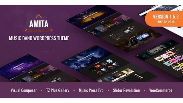 AMITA - Music Band WordPress Theme | Themeforest Website Templates and Themes смотреть онлайн