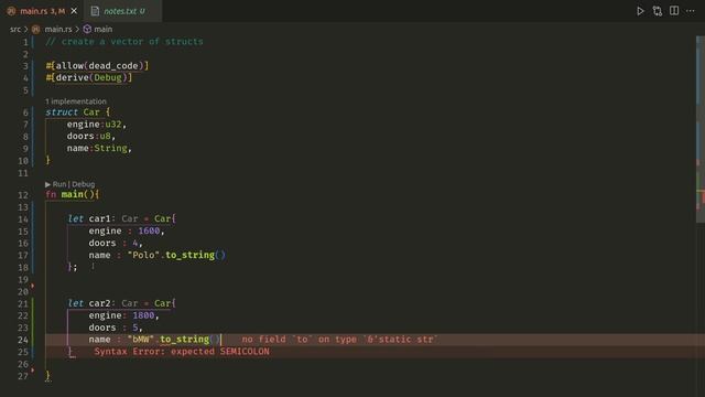 Create a Vector of Structs | Rust Language смотреть онлайн