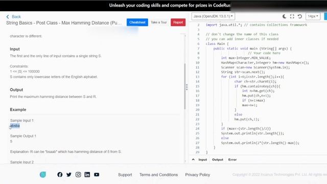 Newton school | Max Hamming Distance | String interview question in java | Java top String question смотреть онлайн