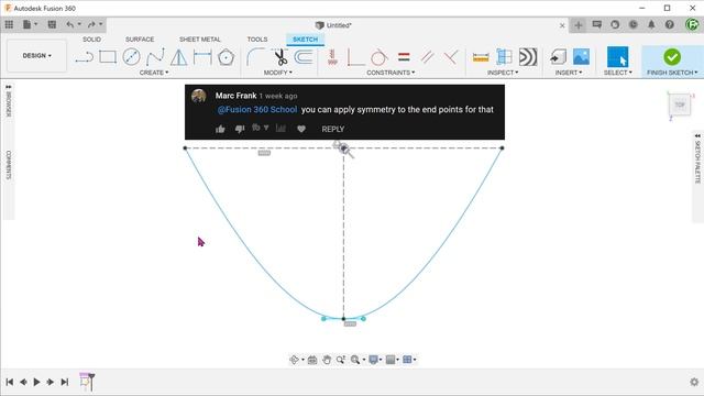 Fusion 360 - Spline Symmetry