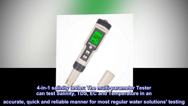 Digital Salinity Tester for Salt Water - Waterproof IP67 Salinity Meter with ATC Large Range 0-200p смотреть онлайн