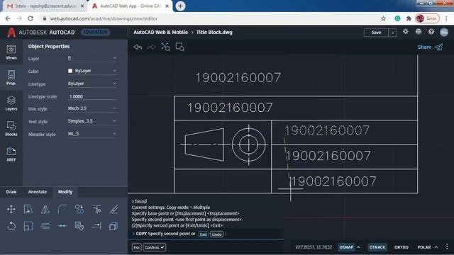 AutoCAD web app Tutorials 2 Title Block [ Complete Basics for beginners] смотреть онлайн