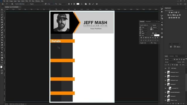 How to Create a CV / RESUME template in Photoshop : New Tutorial 2021 смотреть онлайн