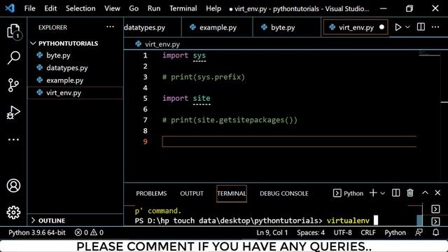 How to create virtual environment in python ? What is virtual environment ? смотреть онлайн
