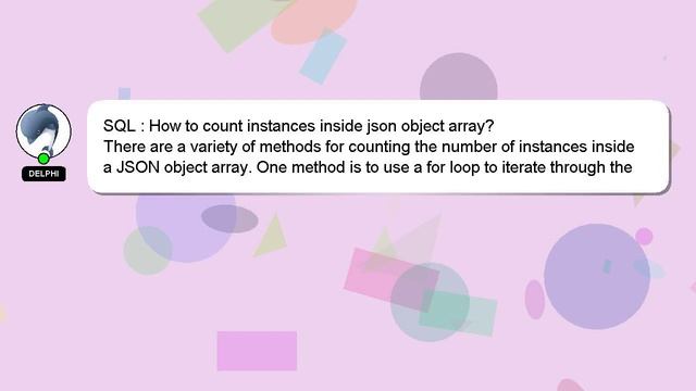 SQL : How to count instances inside json object array? смотреть онлайн