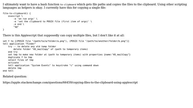 Apple: How do I copy multiple files to macOS's clipboard programmatically? смотреть онлайн