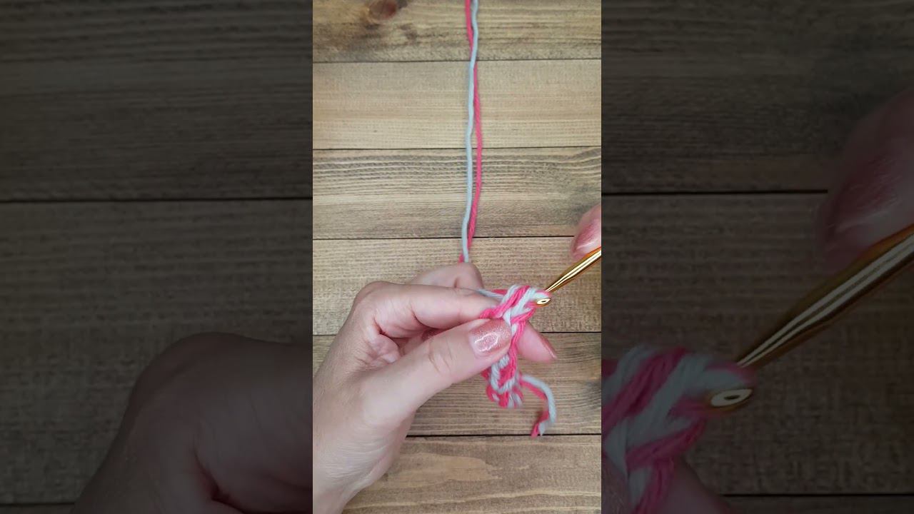#shorts Two Color Crochet Cord. Detailed Tutorial смотреть онлайн