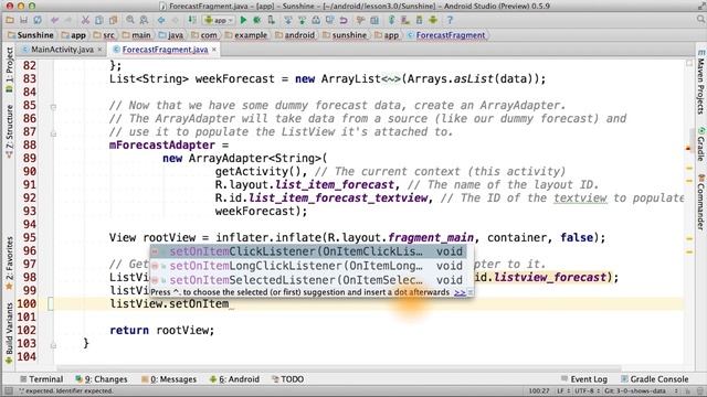 ItemClickListener and Toast - Developing Android Apps смотреть онлайн