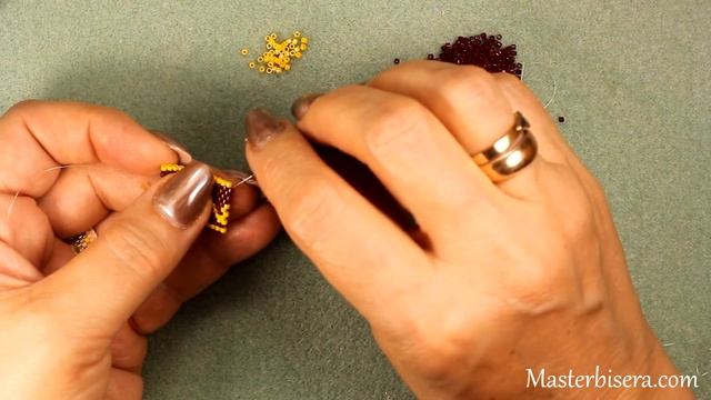 Кольцо из бисера для начинающих с орнаментом Короны. Видео мастер класс смотреть онлайн