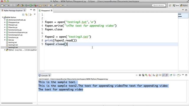 File Handling Appending to a File[HD 1080p] смотреть онлайн
