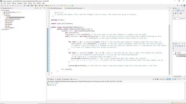 Java Lab: Output Numbers In Reverse смотреть онлайн