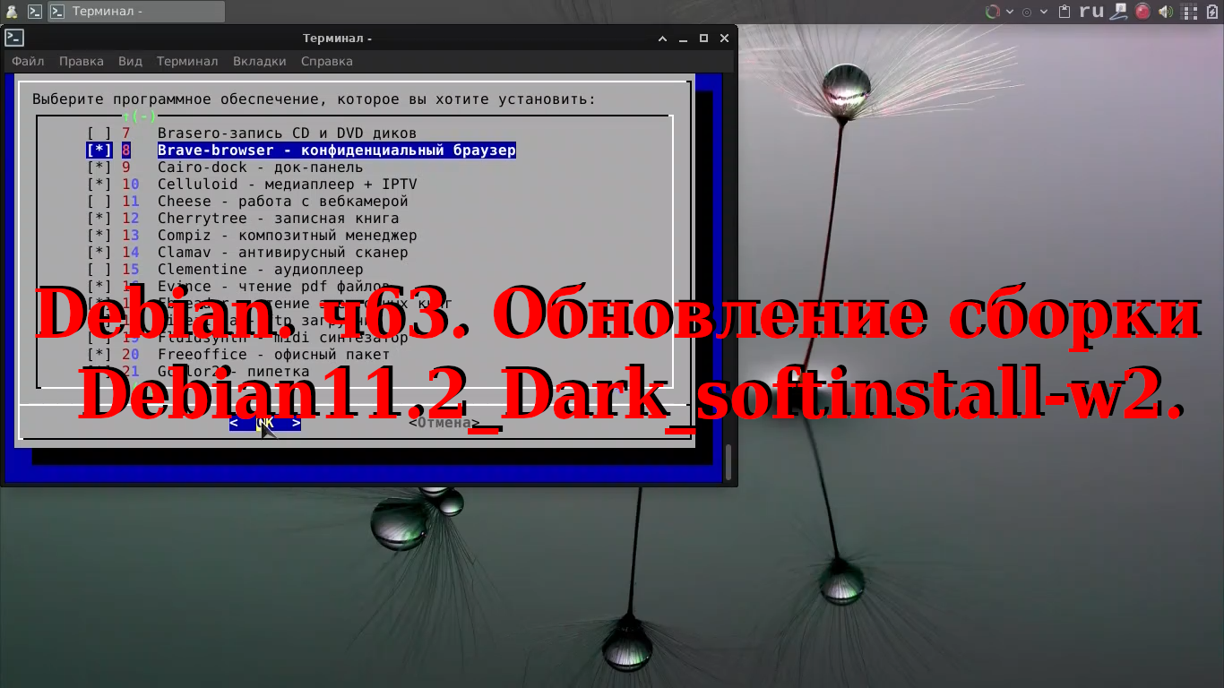 Debian. ч63 Обновление сборки Debian11.2_Dark_softinstall-w2. смотреть онлайн