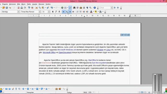 Open Office Writer - Alt Bilgi,Üst Bilgi смотреть онлайн