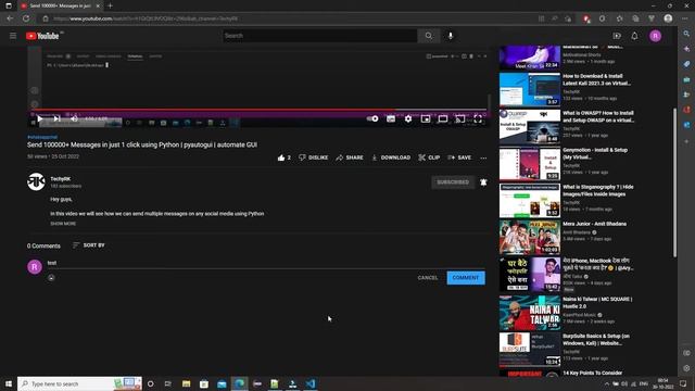 How To Create Your Own Comment Bot Using Pyautogui | Auto Comment | TechyRK смотреть онлайн