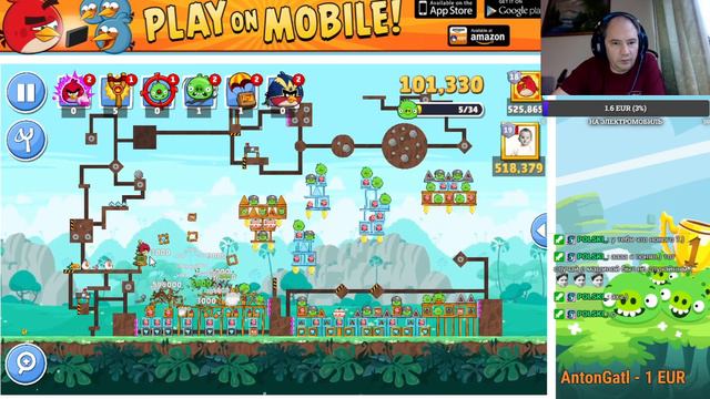Прохождение уровней Angry Birds Friends от 29 января 2022.