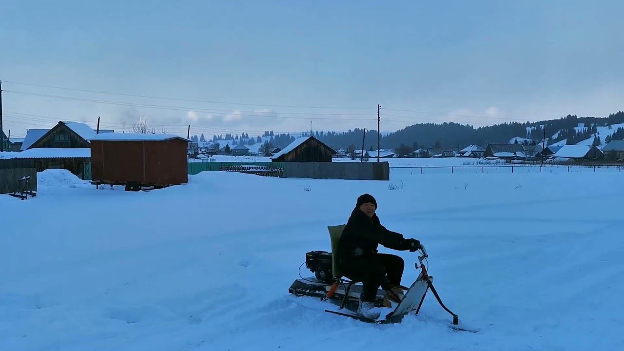 Покатушки на самодельном снегоходе Часть 2 смотреть онлайн