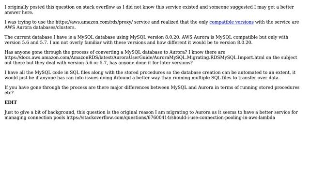 Databases: Migrating MySQL 8.0.20 database to AWS Aurora (2 Solutions!!) смотреть онлайн