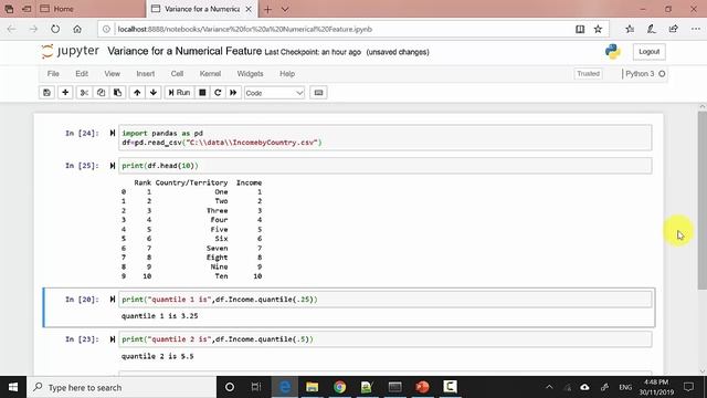 Quantile for a numerical feature using pandas смотреть онлайн