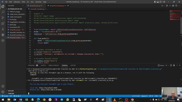 21 Streamlit and Telegram-bot with two ML models - picture classification and EN-RU translation. смотреть онлайн