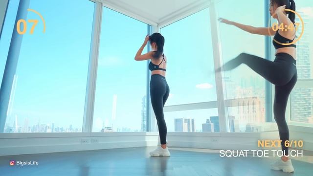10 Min Squat Workout with 10 Variations - No Repeats No Talking смотреть онлайн