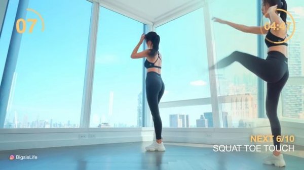 10 Min Squat Workout with 10 Variations - No Repeats No Talking