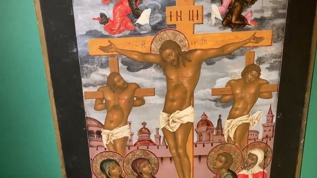 Икона "Распятие" конца XVII века. Музей имени Андрея Рублева смотреть онлайн