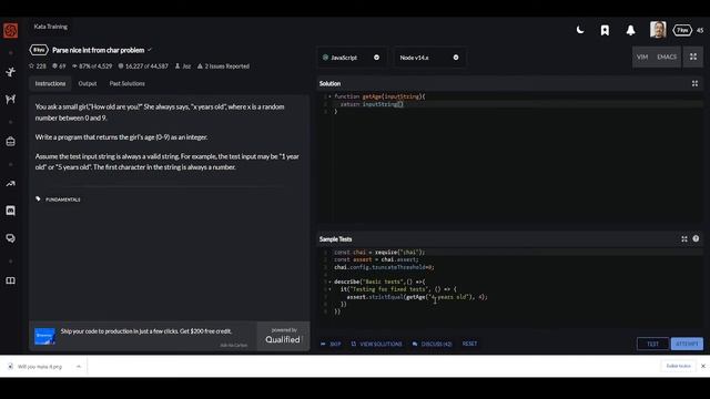 Codewars kyu 8 - Parse nice int from char problem javascript смотреть онлайн