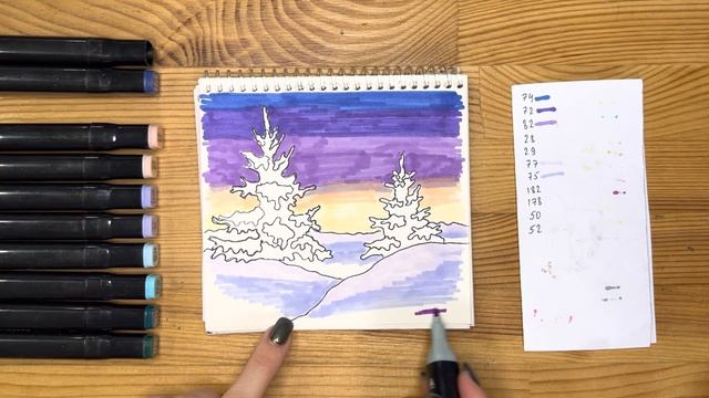 Рисунок скетч маркерами 