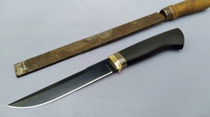 Изготовление ножа с Чёрным лезвием  из напильника