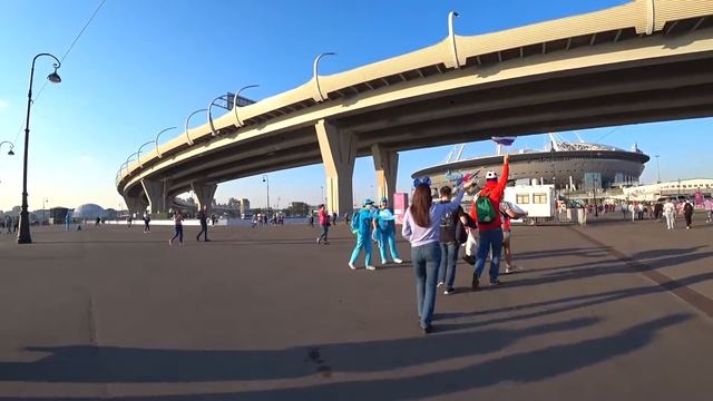 Санкт-Петербург. Газпром Арена. Станция метро «Зенит». Финский залив. смотреть онлайн