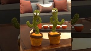 Музыкальная говорящая игрушка Танцующий кактус 32 см.  Мягкая игрушка Кактус светящийся, 120 мелоди