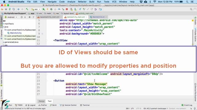 Create Portrait and Landscape Layouts: Android Multiple Screen Support Tutorials #2.2 смотреть онлайн
