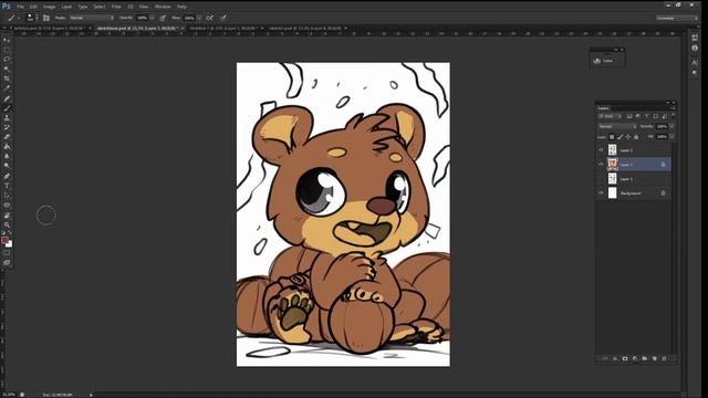 Speedpaint - Playfull Teddy bear Sketch commission смотреть онлайн
