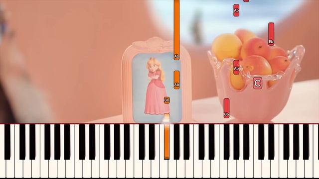 Peaches - PIANO PART ONLY - The Super Mario Bros. Movie | Tutorial смотреть онлайн