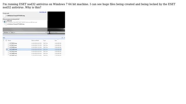ESET nod32 antivirus creating huge files in temp folder смотреть онлайн