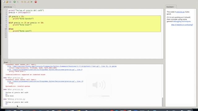 Ejemplo Python: Encuentra los errores de tus programas usando el debugger de Thonny смотреть онлайн