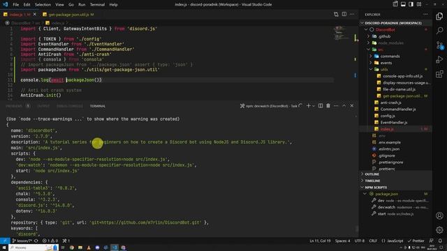 Discord Bot od podstaw w DiscordJS (#7) Ulepszanie wyświetlania wiadomości konsolowych смотреть онлайн