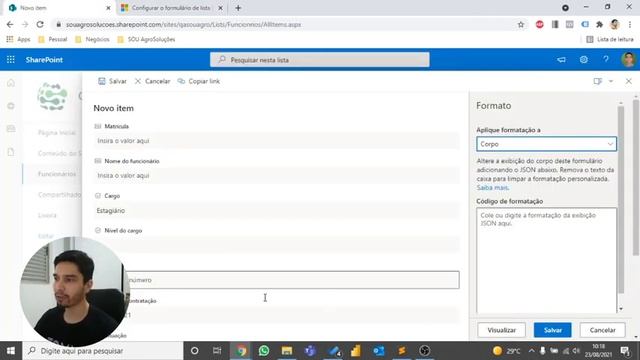 COMO PERSONALIZAR FORMULÁRIOS DO SHAREPOINT UTILIZANDO JSON смотреть онлайн