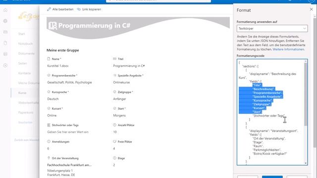 Einstieg in Office 365: Dialoge & Listen/Bibliotheken formatieren mit JSON-Formatierungscode смотреть онлайн