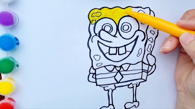 Как Нарисовать Губку Боба - Учимся рисовать Спанч Боба поэтапно смотреть онлайн