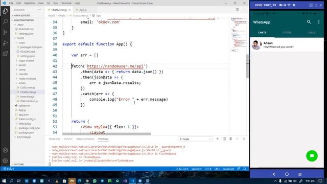RN 03-05-02 WhatsApp Clone in React Native - Part 3 + Getting Random User Chats + Array in Hooks смотреть онлайн