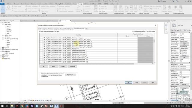 Модель на основі AutoCad: налаштування стилю шарів, диспетчер зв'язків AutoCad у Revit смотреть онлайн